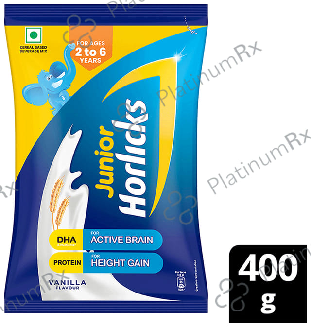 Horlicks Junior- For Kids' Active Brain & Height Gain - Flavour Vanilla 450 gm