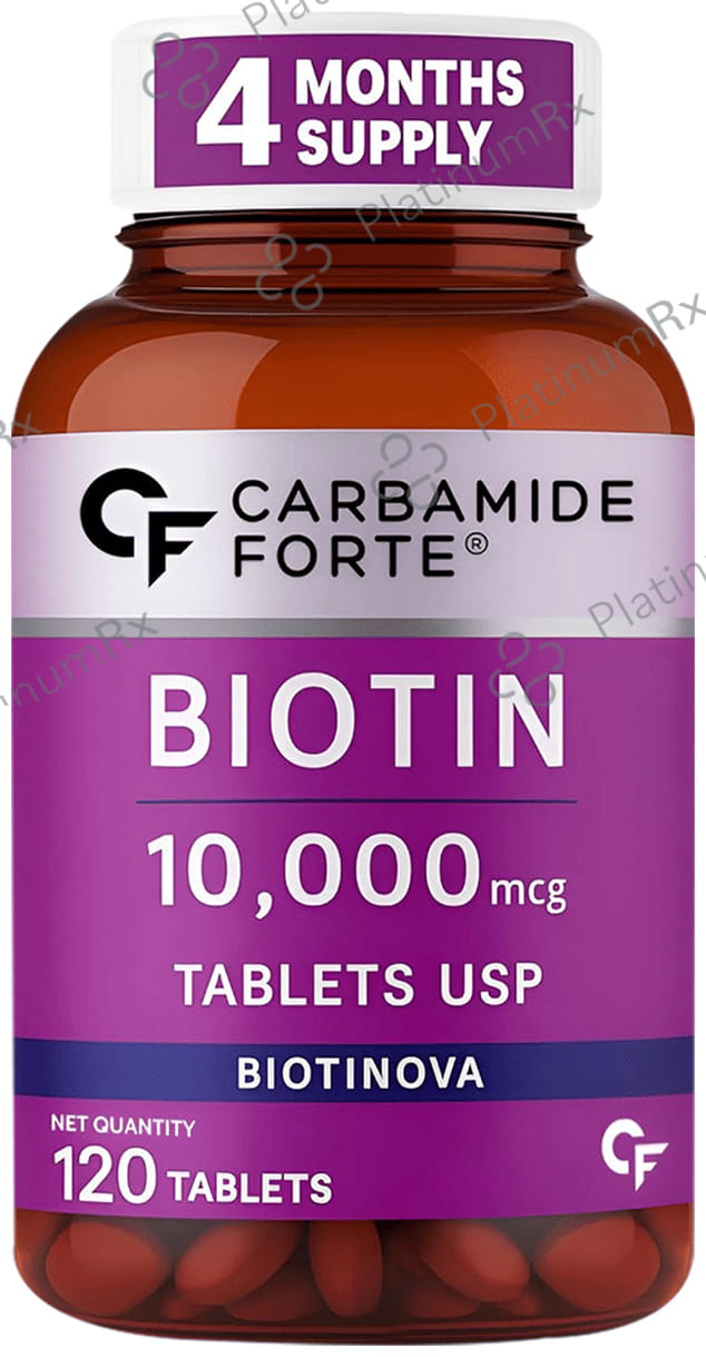 Carbamide Forte Biotin 10,000mcg Tablet for Skin, Hair & Nail Health 120 tablets