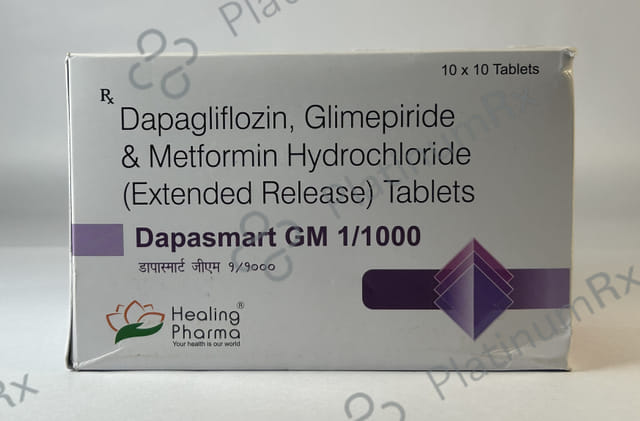 Dapasmart GM 1/10/1000mg Tablet ER 10s