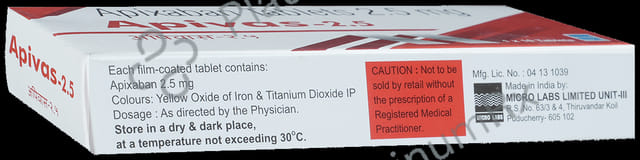 Apivas 2.5mg Tablet 10s