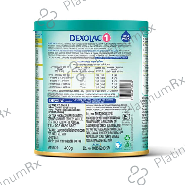 Dexolac Stage 1 (Upto 6 Months) Baby Formula Powder 400gm