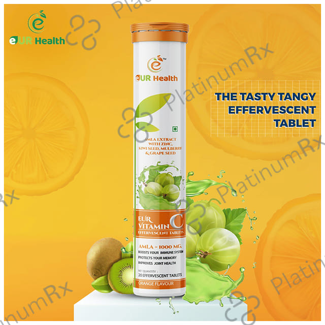 Eur Health Vitamin C Effervescent Tablet Orange