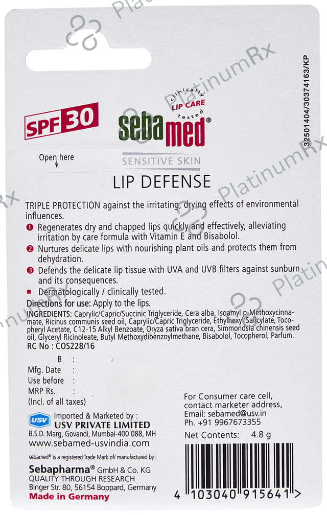 Sebamed Lip Defense Lip Balm 4.8gm