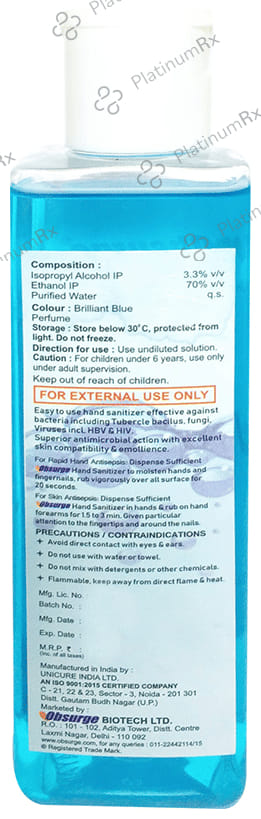 Obsurge Hand Sanitizer 200 Sanitizer