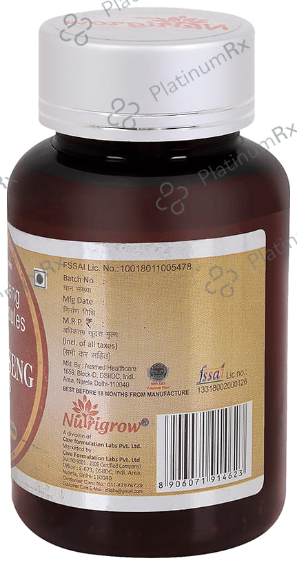 Nutrigrow Panex Ginseng Extract Veg Capsule 30 vegicaps