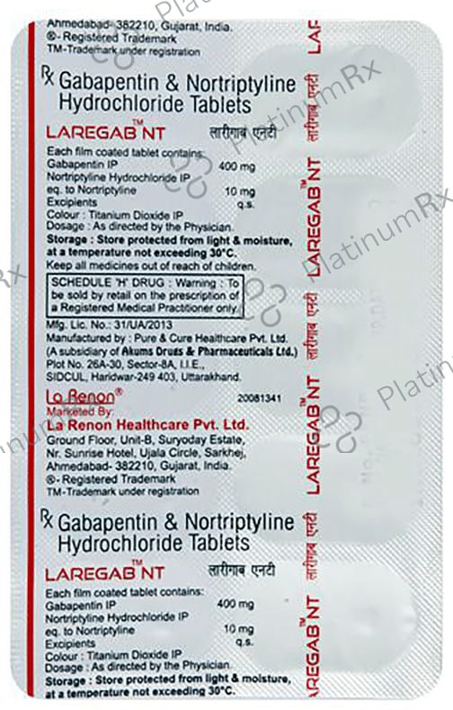Laregab NT 400/10mg Tablet 10s