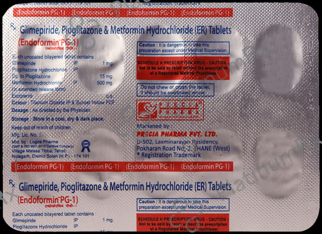 Endoformin PG 1/500/15mg Tablet SR 10s