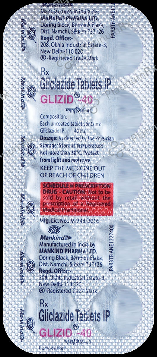 Glizid 40mg Tablet 10s