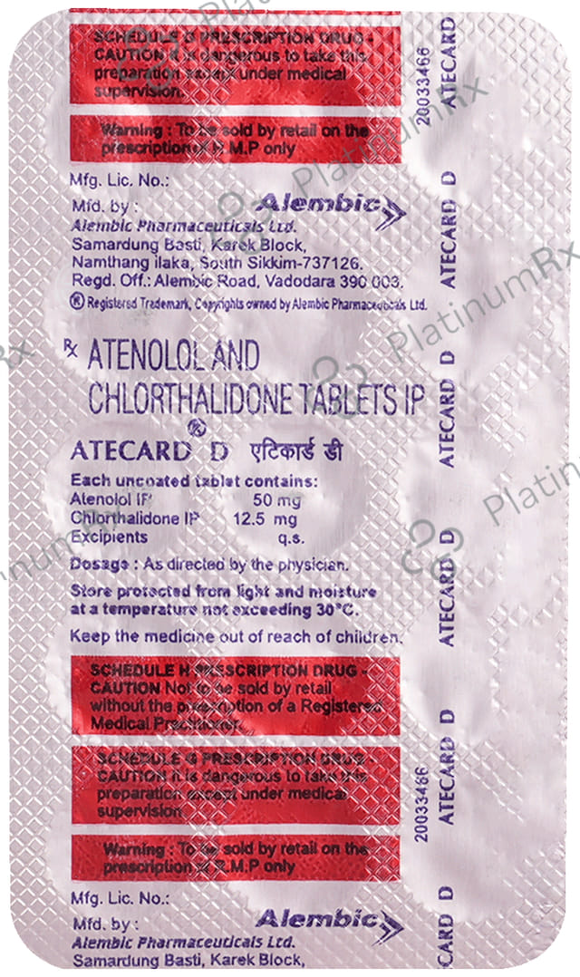 Atecard D 50/12.5mg Tablet 15s