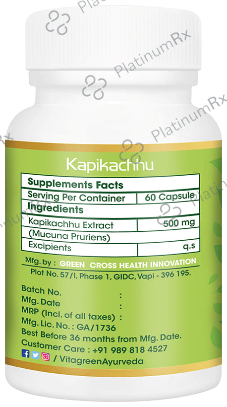 Vitagreen Kapikachhu 500mg Capsule