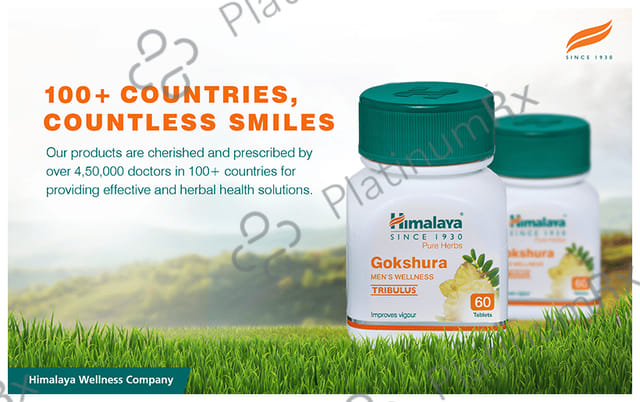 Himalaya Pure Herbs Gokshura 250mg Men's Wellness Tribulus Improves Vigour Tablet 60s