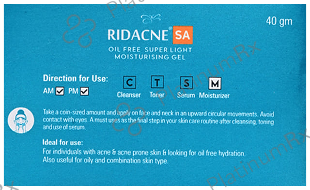 Ridacne SA Oil Free Super Light Moisturising Gel 40gm