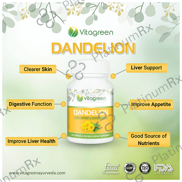 Vitagreen Dandelion 500mg Capsule
