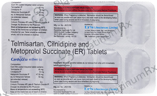Cardexa 10/50/40mg Tablet 10s