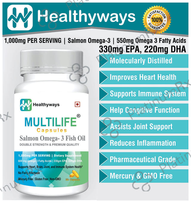 Multilife Salmon Omega 3 Fish Oil Double Strength Capsule 30s