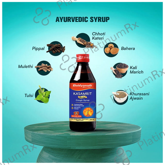 Baidyanath (Noida) Kasamrit Herbal Cough Syrup 200 ml