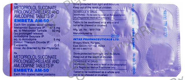 Embeta AM 50/5mg Tablet PR 10s