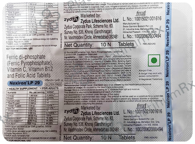 Nexiron LP 29mg Tablet 10s