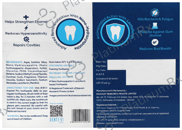 Dente 91 Cool Mint 70gm Toothpaste 2s