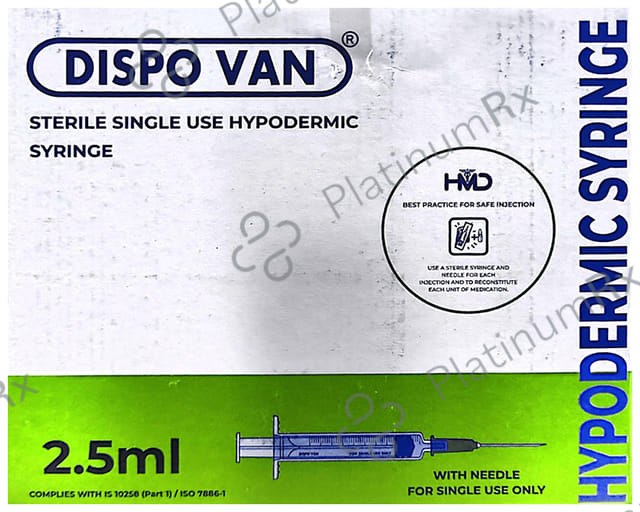 Dispovan Injection 2.5ml Syringe 24G 1s