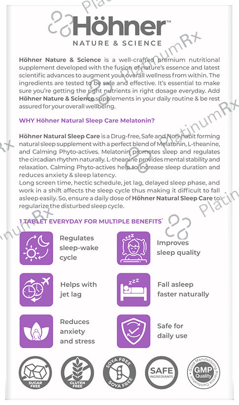 Hohner Natural Sleep Care Melatonin Tablet