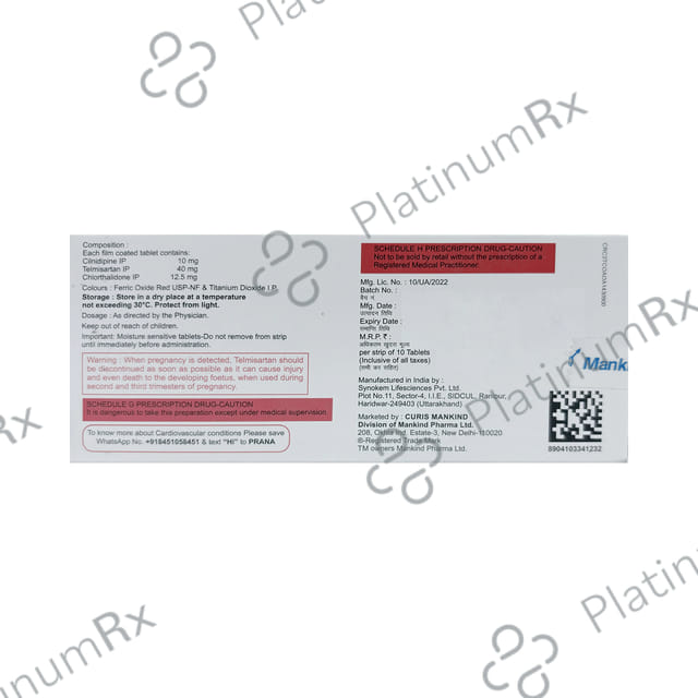 Cilaheart TC 12.5/10/40mg Tablet 10s