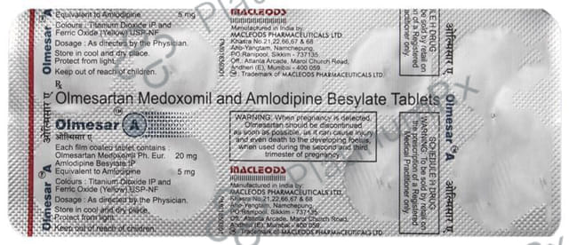 Olmesar A 5/20mg Tablet 15s