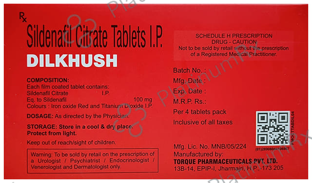 Dilkhush 100mg Tablet 4s