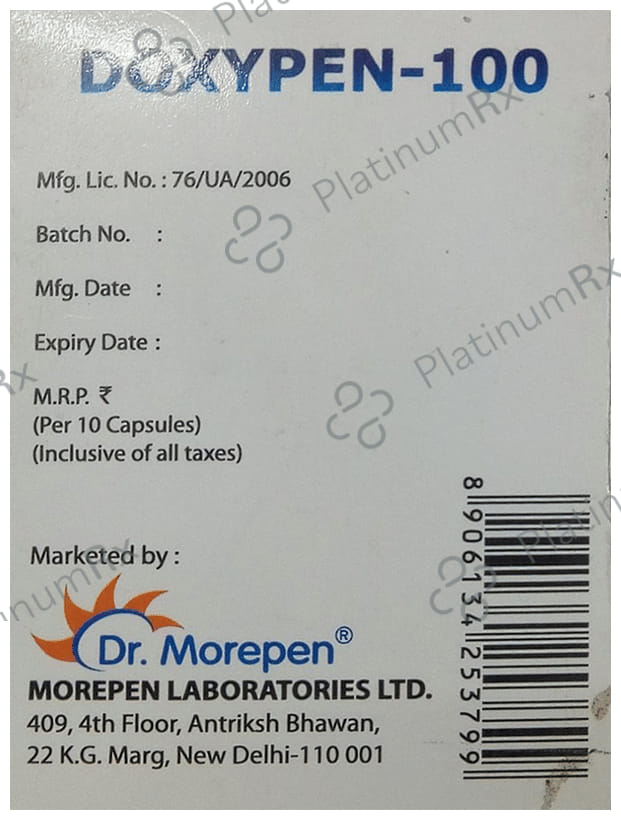 Doxypen 100mg Capsule 10s