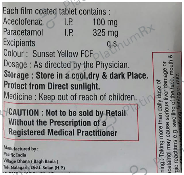 Acip Plus 100/325mg Tablet 10s