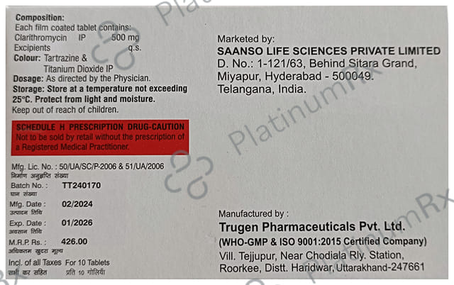 Clarithroz 500mg Tablet 10s
