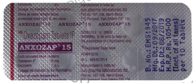 Anxozap 15mg Tablet 10s