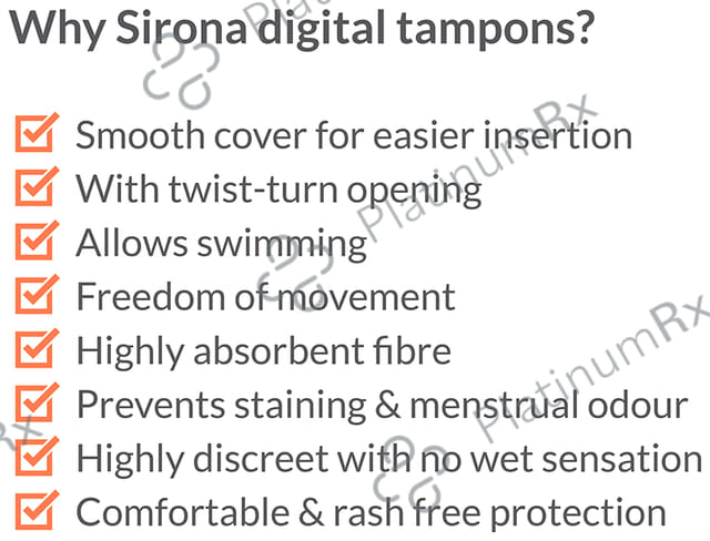 Sirona Now Periods Made Easy Premium Digital Tampons Super Plus Heavy Flow 20s