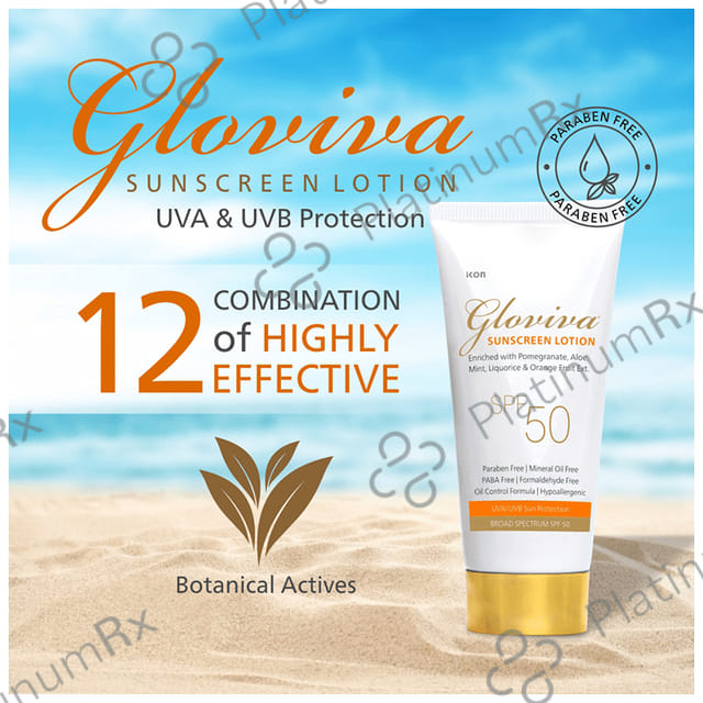 Gloviva SPF 50 Sunscreen Lotion 2x50ml