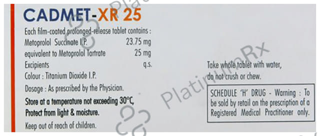 Cadmet 25mg Tablet XR 10s