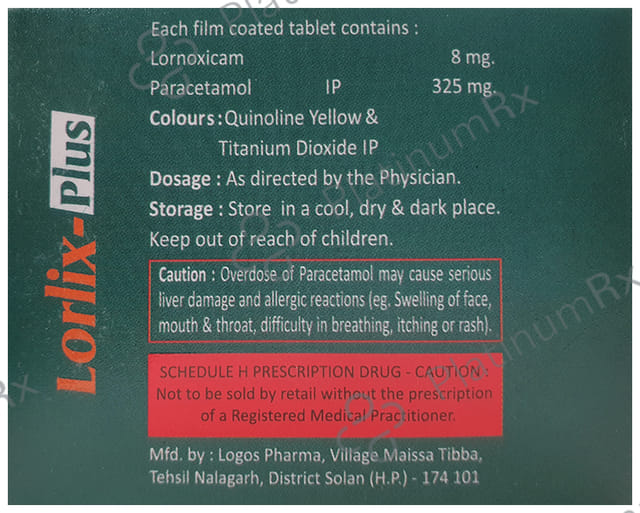 Lorlix Plus 8mg/325mg Tablet