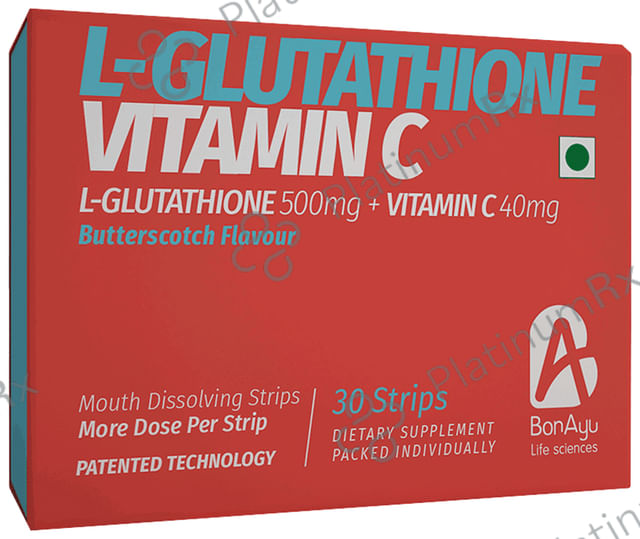 BonAyu L-Glutathione Vitamin C Mouth Dissolving Strip Butterscotch