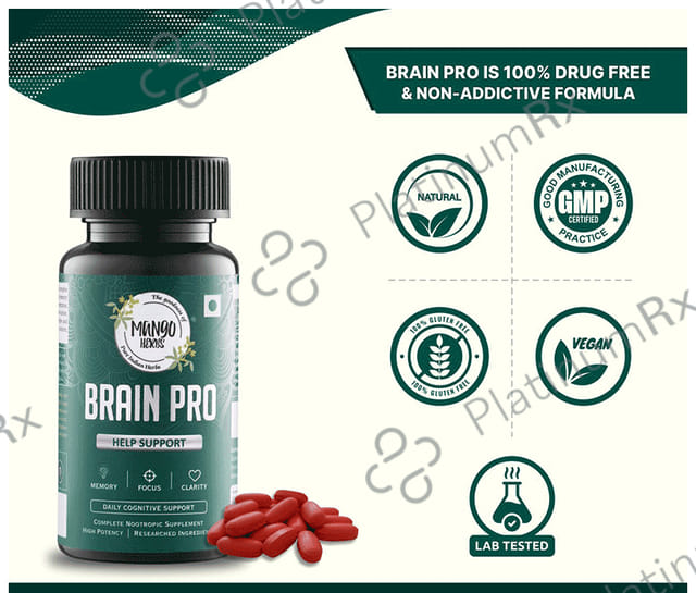 MangoHerbs Brain Pro Help Support Tablet