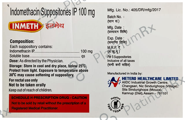 Inmeth 100mg Suppository