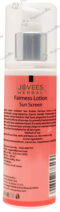 Jovees Fairness Sun Screen SPF 25 Lotion 100 ml