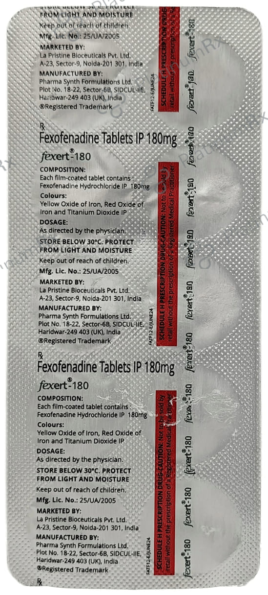 Fexert 180mg Tablet