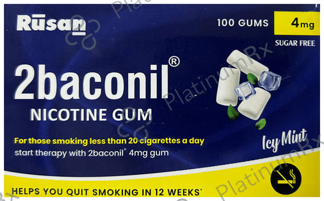 2Baconil 4mg Icy Mint Sugar Free Nicotine Gums 10s
