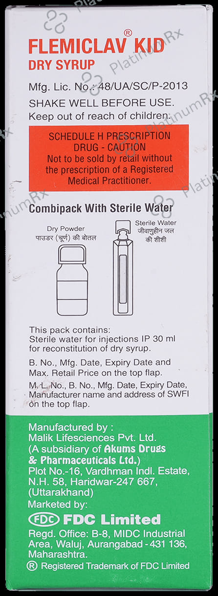Flemiclav Kid 200/28.5mg Dry Syrup 30ml
