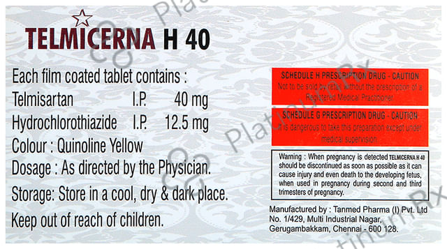 Telmicerna H 40/12.5mg Tablet 10s
