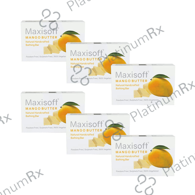 Maxisoft Mango Butter Bathing Bar (75gm Each) 6 units