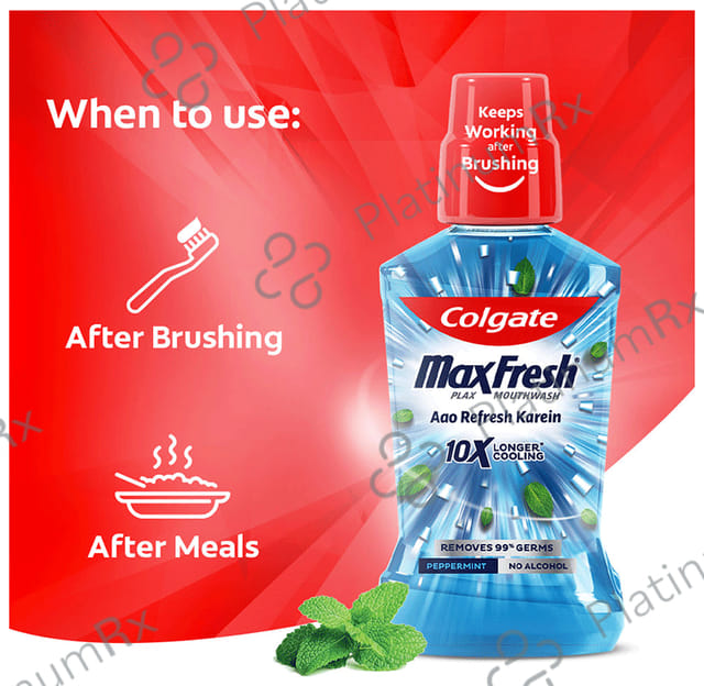 Colgate Peppermint MaxFresh Plax Antibacterial Mouth Wash 500 ml
