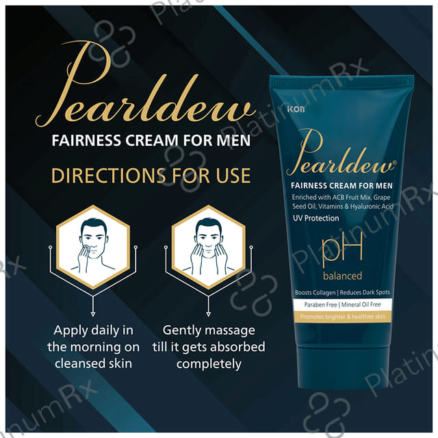 Pearldew pH Balanced Fairness Cream for Men (50gm Each) 4 Tubes
