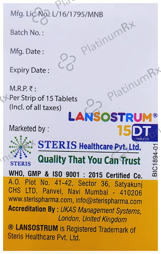 Lansostrum 15mg Junior Tablet DT 15s