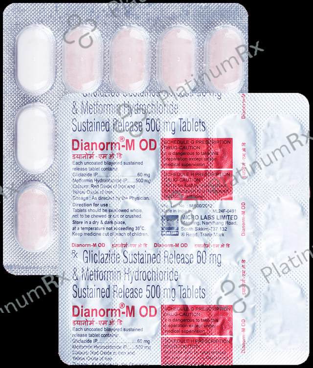 Dianorm M OD 60/500mg Tablet SR 15s