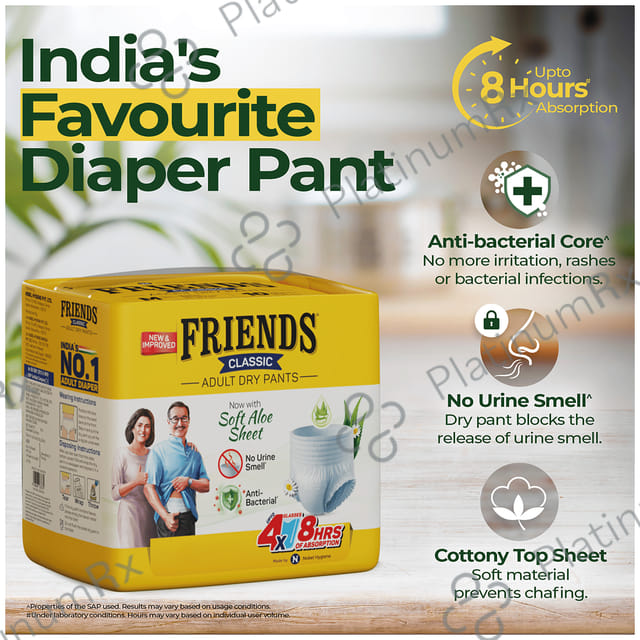 Friends Classic Anti Bacterial & Anti Rash Adult Unisex Dry Pants Large diapers 10s
